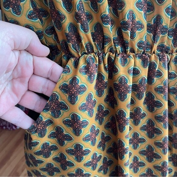 Umgee Junior Boho Batwing Sleeve Festival Mini Lined Dress w/Pockets Size Large - Picture 7 of 11